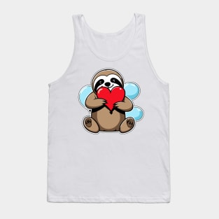 Sloth Heart Balloon - Valentines Day Tank Top